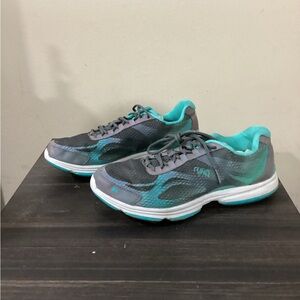Ryka Gray and Teal Boat Shoes